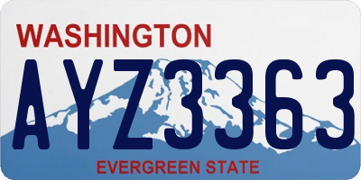 WA license plate AYZ3363