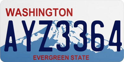 WA license plate AYZ3364