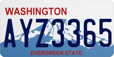 WA license plate AYZ3365