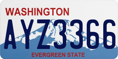 WA license plate AYZ3366