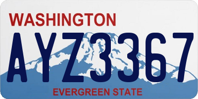 WA license plate AYZ3367