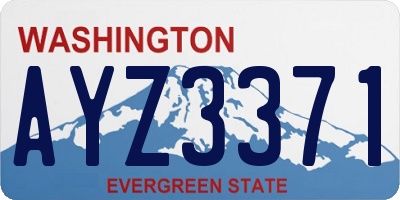 WA license plate AYZ3371