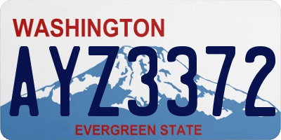 WA license plate AYZ3372