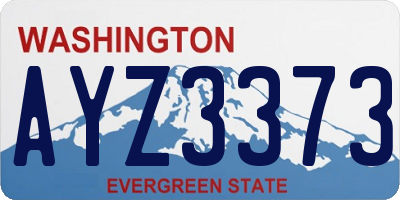 WA license plate AYZ3373