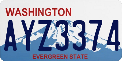 WA license plate AYZ3374