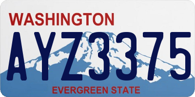 WA license plate AYZ3375