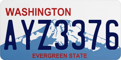 WA license plate AYZ3376