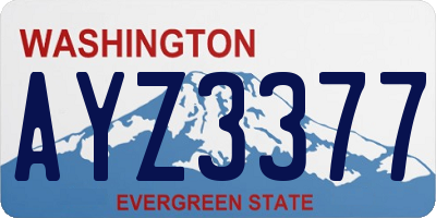 WA license plate AYZ3377