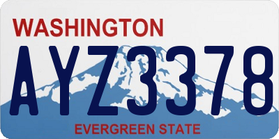 WA license plate AYZ3378