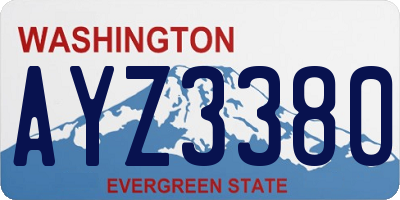 WA license plate AYZ3380