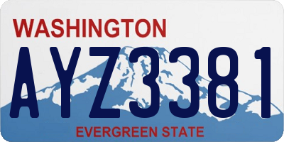 WA license plate AYZ3381