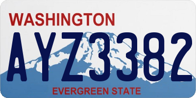 WA license plate AYZ3382