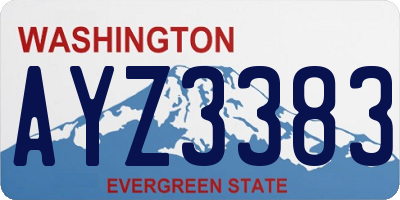 WA license plate AYZ3383