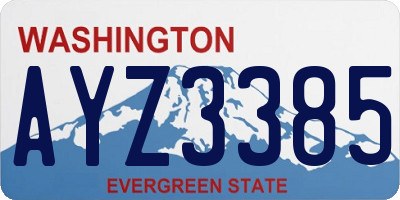 WA license plate AYZ3385