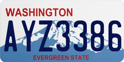 WA license plate AYZ3386