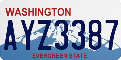 WA license plate AYZ3387