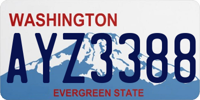 WA license plate AYZ3388