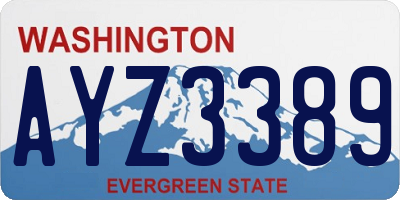 WA license plate AYZ3389