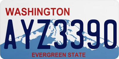 WA license plate AYZ3390