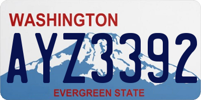 WA license plate AYZ3392