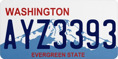 WA license plate AYZ3393