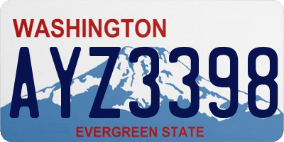 WA license plate AYZ3398