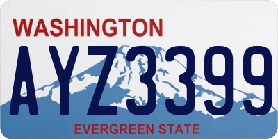 WA license plate AYZ3399