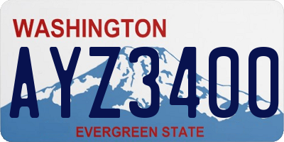 WA license plate AYZ3400