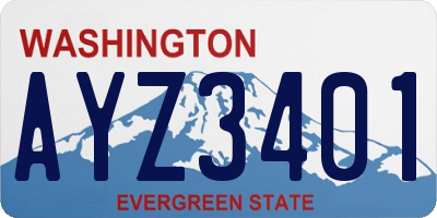 WA license plate AYZ3401