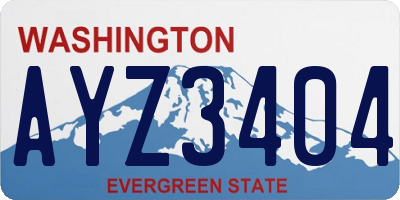 WA license plate AYZ3404