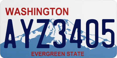 WA license plate AYZ3405