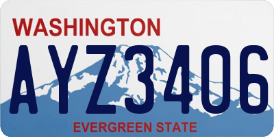 WA license plate AYZ3406