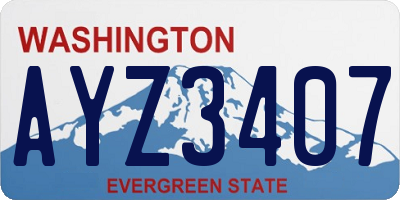 WA license plate AYZ3407