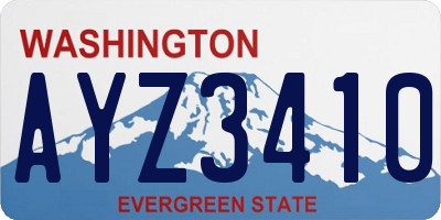 WA license plate AYZ3410