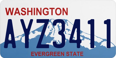 WA license plate AYZ3411