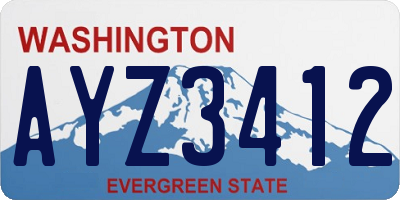 WA license plate AYZ3412