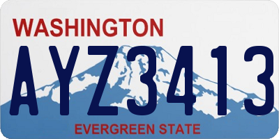 WA license plate AYZ3413