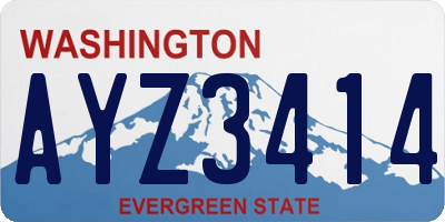 WA license plate AYZ3414