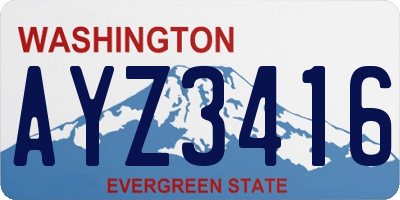 WA license plate AYZ3416