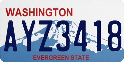 WA license plate AYZ3418