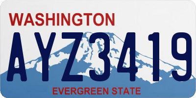 WA license plate AYZ3419