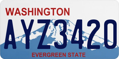 WA license plate AYZ3420