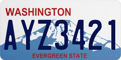 WA license plate AYZ3421