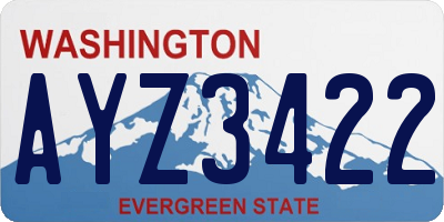 WA license plate AYZ3422