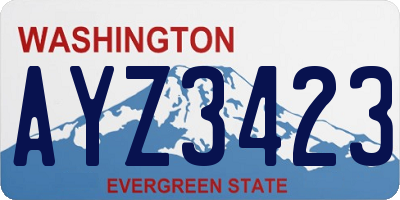 WA license plate AYZ3423