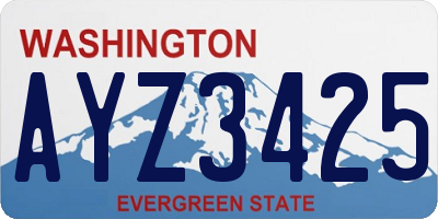 WA license plate AYZ3425