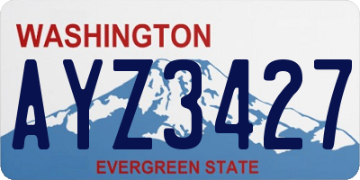 WA license plate AYZ3427