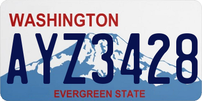 WA license plate AYZ3428