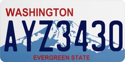 WA license plate AYZ3430