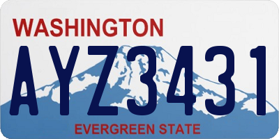 WA license plate AYZ3431